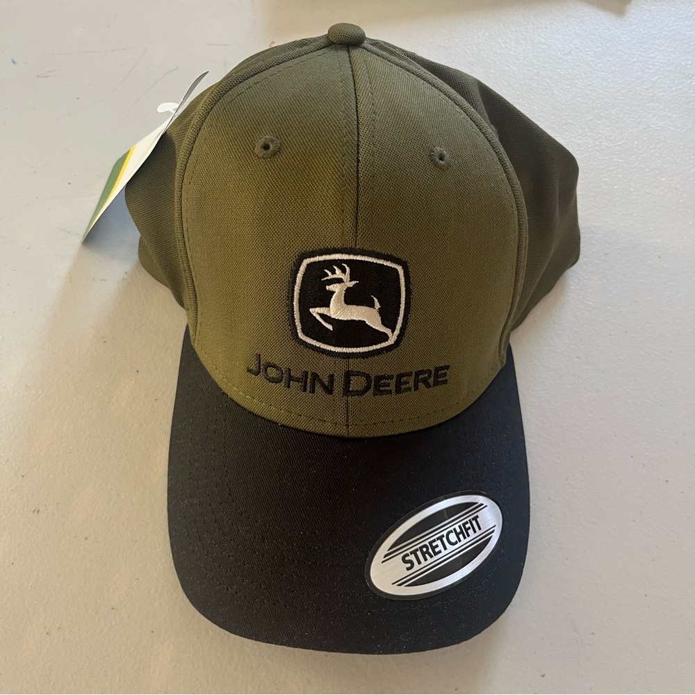 John Deere green & black fitted hat